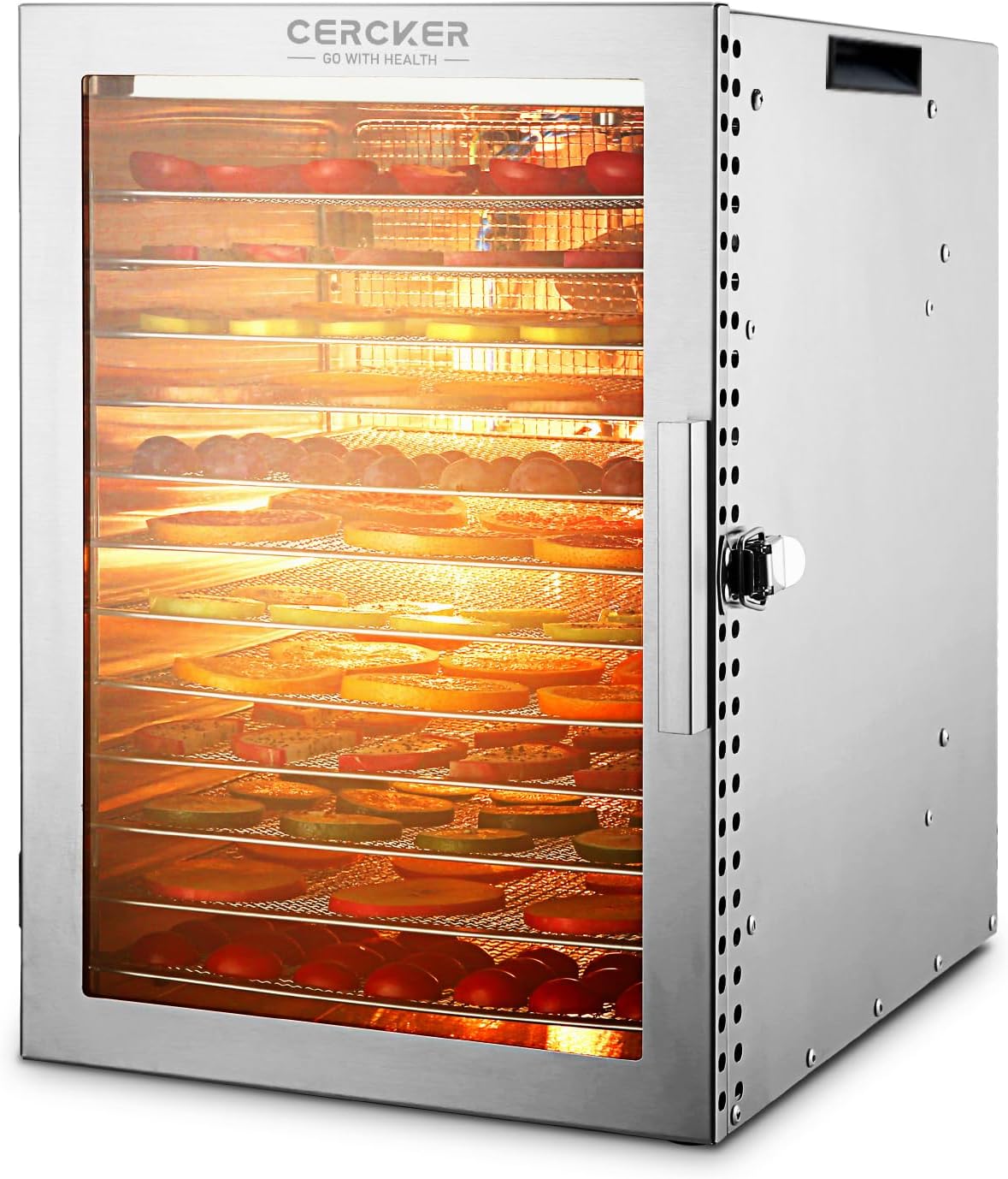 Food-Dehydrator Machine 12 Stainless Steel Trays, 10.9ft² Meat Dehydrator for Jerky, 800W Dryer for Herbs, 190ºF Temperature Control,24H Timer,Powerful Drying Capacity for Fruits,Yogurt