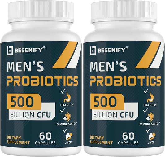 Probiotics for Men, 500 Billion CFUs & 12 Strains, Men's Probiotic with Turmeric, Cranberry, Goji - Probiotics for Digestive Health, Immune, Stomach, Bloating & Gut Health for Men, 120 Pro Biotics Cap