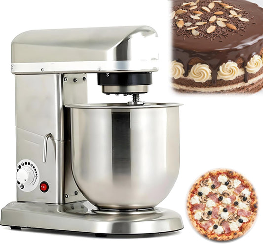 QuinteZhenTially Dough Mixer Food Stand Baking Commercial,Tabletop Electric Blender,3 Speeds Multi-Function Kitchen Mixing with Hook Beater Whisk,for Making Breads,Cookies Pizza Puffs 5L