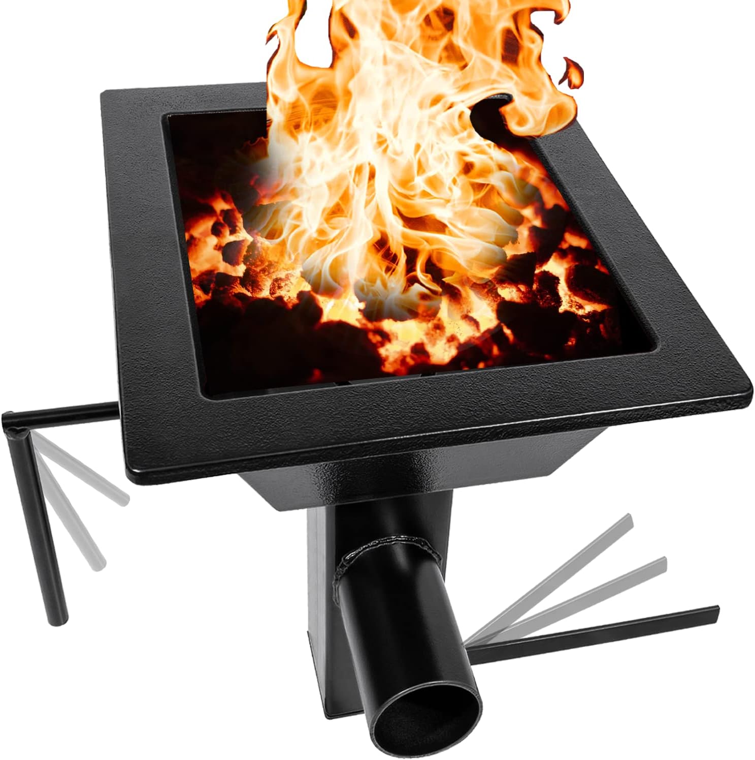 Upgraded Blacksmith's Welded Coal Forge Firepot, 10 X 12 Inch Blacksmithing Firepot, 2600F Rated for Forging Blacksmith Farrier, Knife and Tool Making