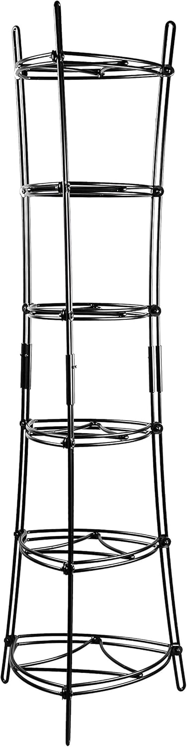Lodge 6-Tier, Kitchen and Pantry Cast Iron Cookware Storage Organizing Tower, Steel Construction, Matte Black , 32.67" x 20.19" x 6"