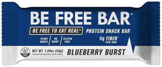 Blueberry Burst Be Free Bar (Box of 12 bars) Made with only Real Ingredients and Blueberries! Gluten Free, Dairy Free, Plant Based, and sweetened with Pure Honey. No artificial sweeteners, dyes, sugar alcohols, or gums.