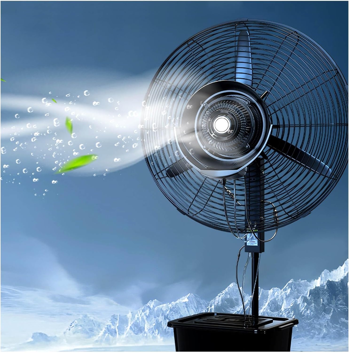 Portable Liftable Misting Fan 3 Strong Winds Industrial Floor Fan Cooling Spray Fan For Yard Patio Camping Oscillation Cooling Fans With 42L Water Tank(26in)