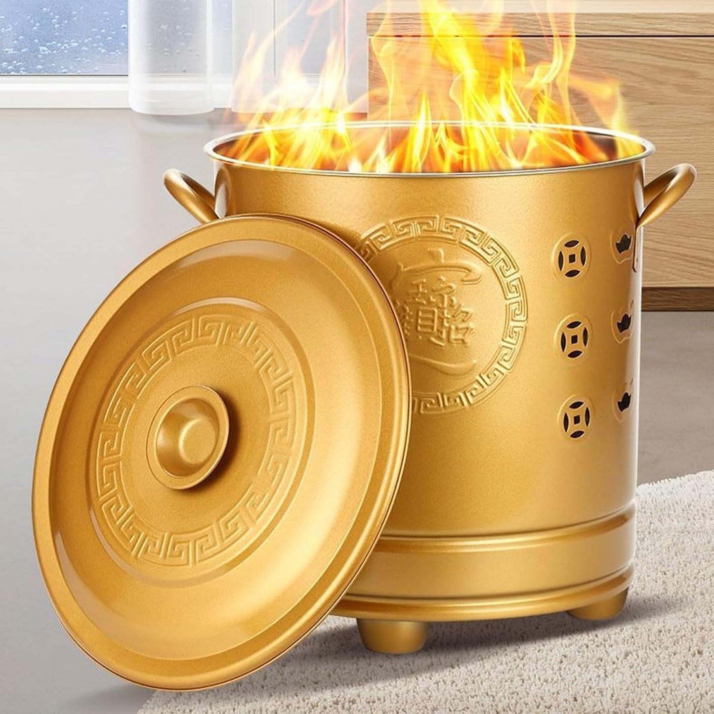 Paper Burner Outdoor Incinerator, Stainless Steel Burn Barrels for Patio, Garden, Balcony, Camping, Cooking, Wood, Garbage