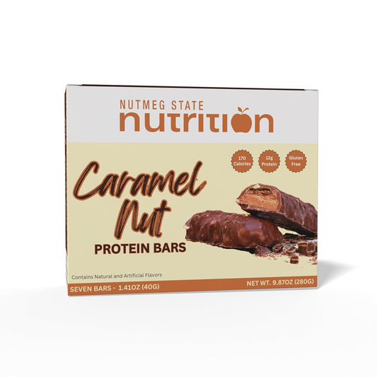 HEALTHWISE CARAMEL NUT BAR - 35 SERVINGS (5 BOXES) - HIGH PROTEIN - LOW CARB