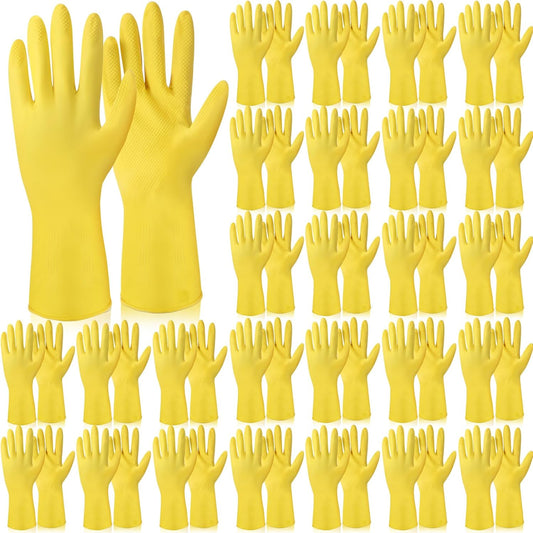 Gandeer 36 Pair Reusable Household Gloves Long Rubber Dishwashing Gloves Kitchen Cleaning for Dishes Clean Gardening