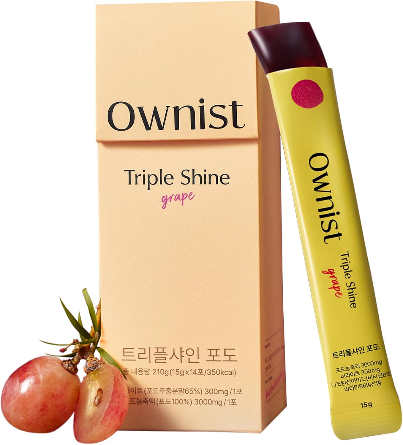 Triple Shine Grape Jelly On-The-Go - Targets Dark Spots & Skin Brightening, Contains Belight™, Vitamins B, C - 14 Stick Packs