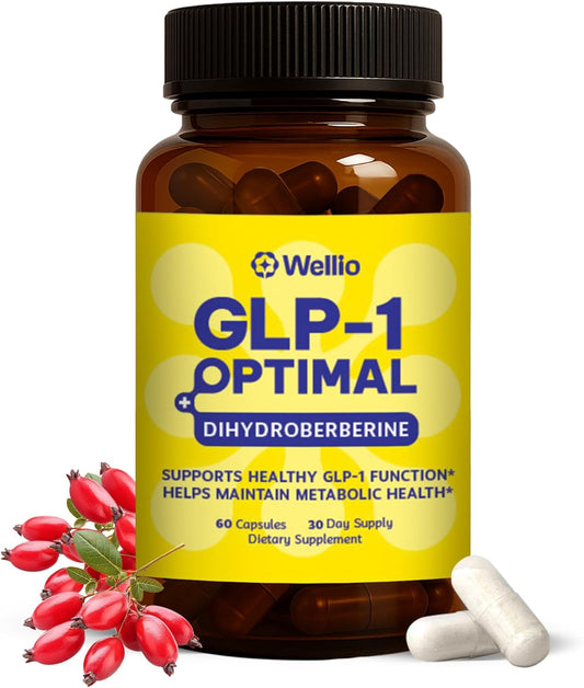 GLP-1 Optimal - Dihydroberberine 300mg, Prebiotics, Natural GLP-1 Supplement for Metabolic, Energy, Made in USA, 60 Capsules, 1 Month Supply