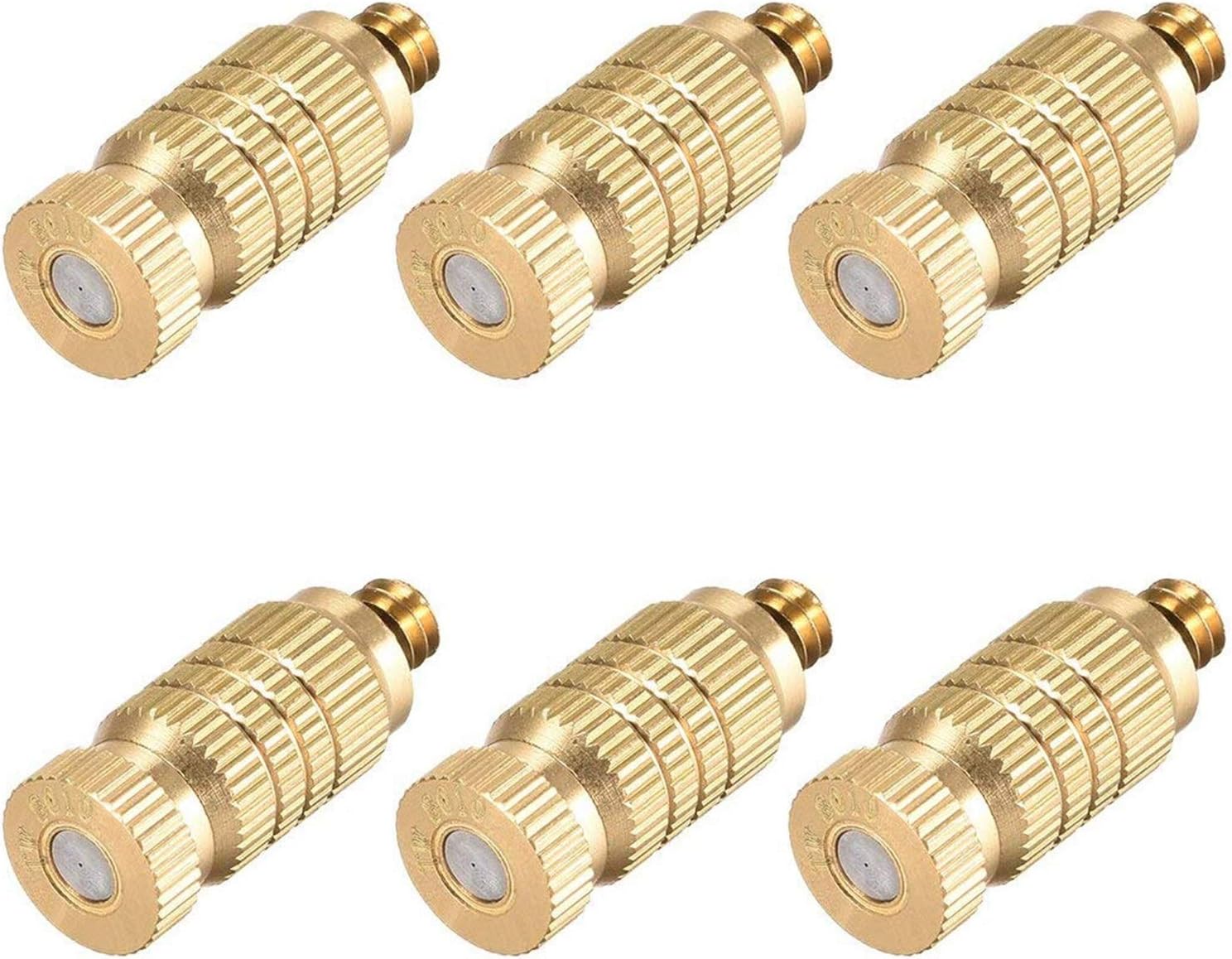 Pfeilzieher 30pcs high Pressure misting Nozzle kit for Cooling System 3 16 Threaded Brass Mister nozzles Anti drip fogging Spray Head for Landscaping air humidification Spraying ion Gold