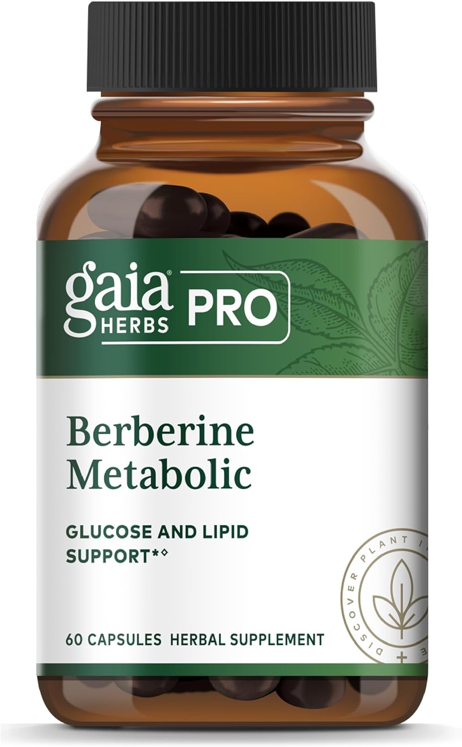 GAIA HERBS PRO Berberine Metabolic - Supplement Supplement with Berberine HCI - Vegan, Gluten-Free, Soy-Free - 60 Capsules (60 Servings)