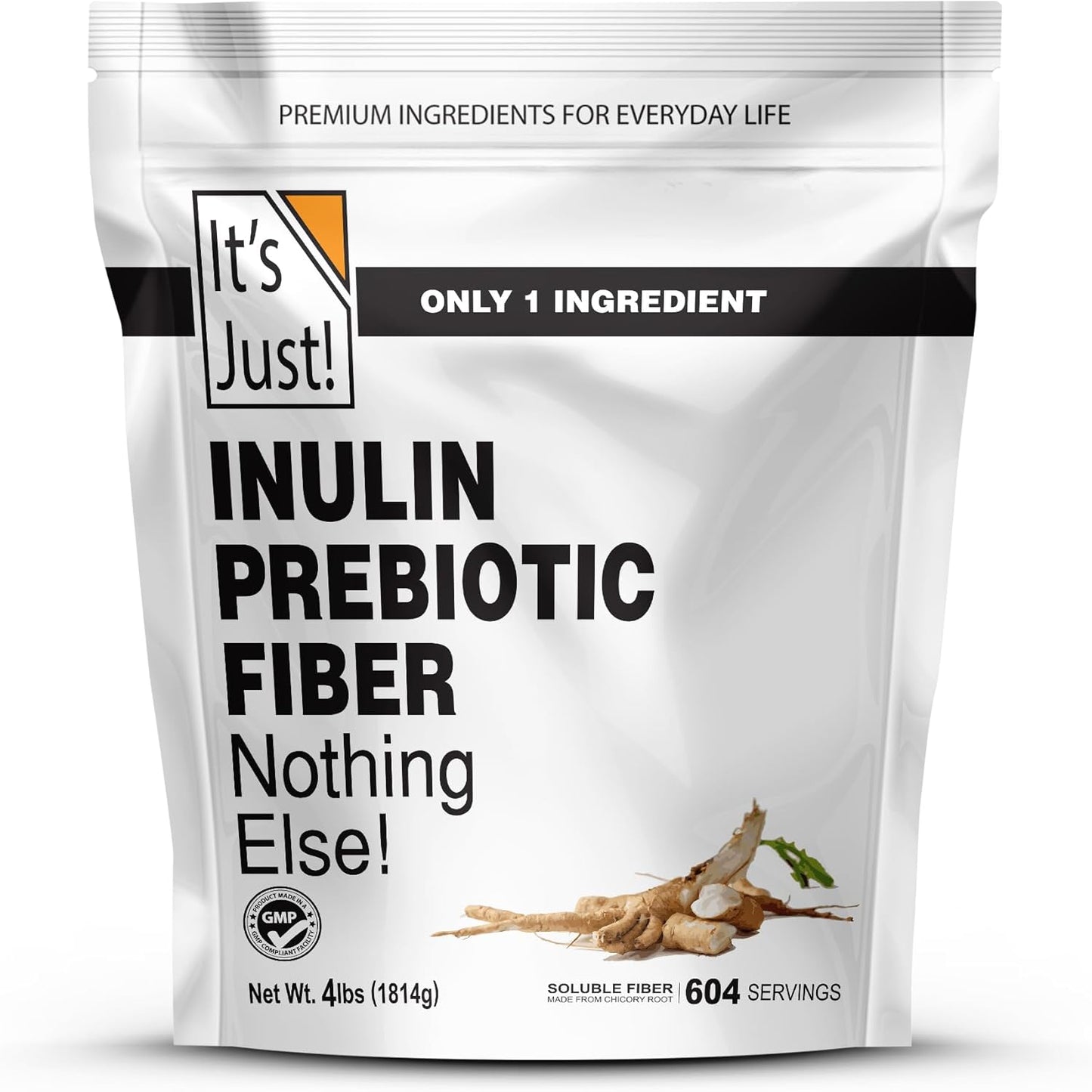 It's Just! - Inulin Prebiotic Fiber Sweetener, Product of Belgium, Chicory Root Powder (4 Pound (Pack of 1))