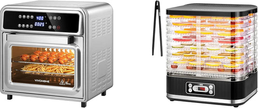 VIVOHOME 21 Qt Air Fryer Toaster Oven Combo, 8-in-1 Convection Oven Countertop with Rotisserie and Dehydrator with VIVOHOME Food Dehydrator, Electric 8 Trays Hydrator Machine