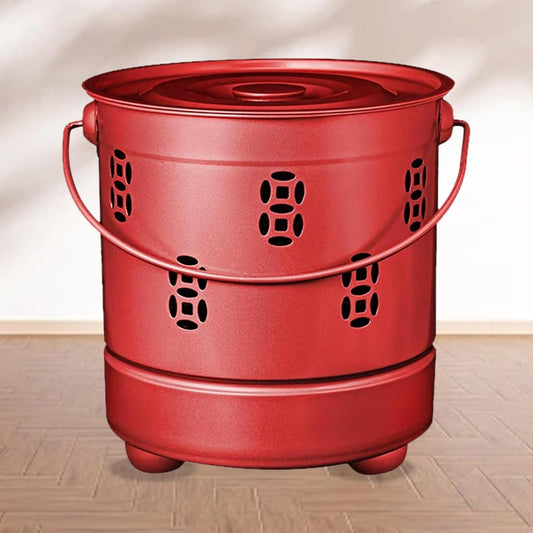 Stainless Steel Paper Burn Barrel, Carry Handle Incinerator Fire Pit for Ancestor Money Debris Wood Trash Leaves