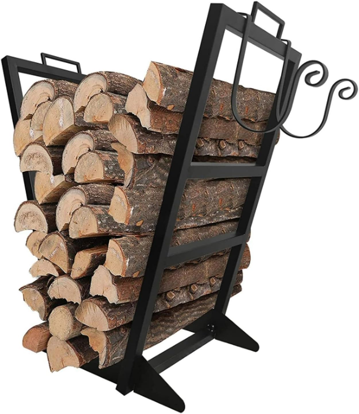 Outdoor Firewood Rack Iron Firewood Rack, Easy to Install Multifunctional, Sturdy and Outdoor Firewood Log Rack Suitable for Storing Firewood,