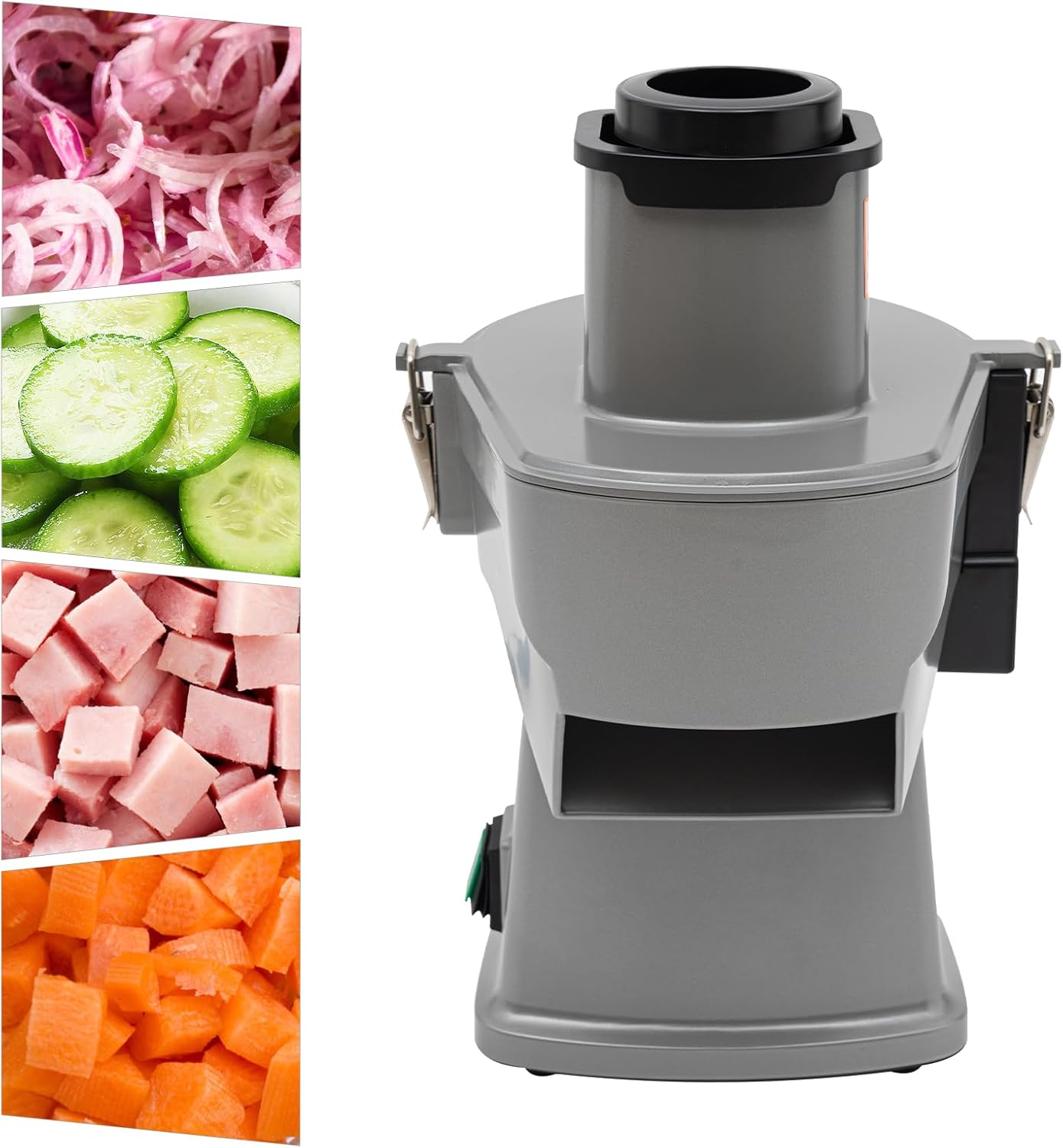 200W Commercial Vegetable Dicer Chopper, Multifunctional Food Processor, Electric Potato Cutter Semi-Automatic Onion Slicer and Dicer with 5 Blades,140rpm