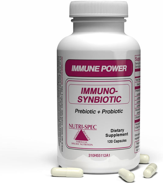 Immune Power - Immuno-Synbiotics Probiotics & Prebiotic for Women & Men - with Lactobacillus gasseri, rhamnosus, paracasei - Great for Immune-Related Inflammatory Conditions - 120 Caps