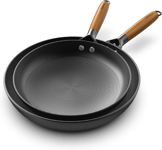 imarku Frying Pan Set - 10 &12inch Pot Set with Removable Handle Honeycomb Cast Iron Skillets, Large Frying Pans Nonstick Dishwasher Safe, Oven Safe Kitchen Pans for Cooking, Best Gifts for Women\/Men