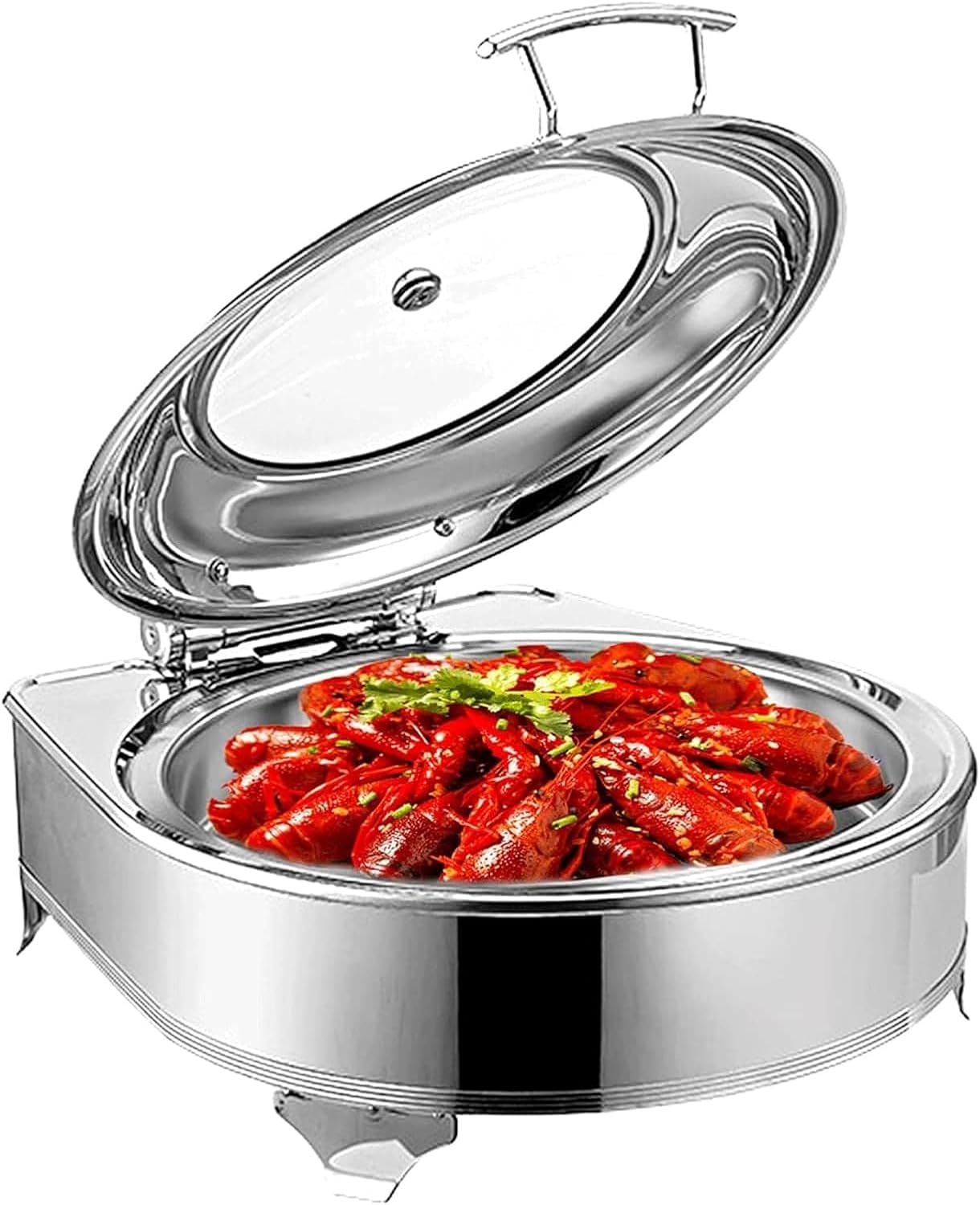 6l Round Buffet Hot Pot, Buffet Stainless Steel Heater, Party Hot Pot Electric Buffet Heater Kit, Hydraulic Cover