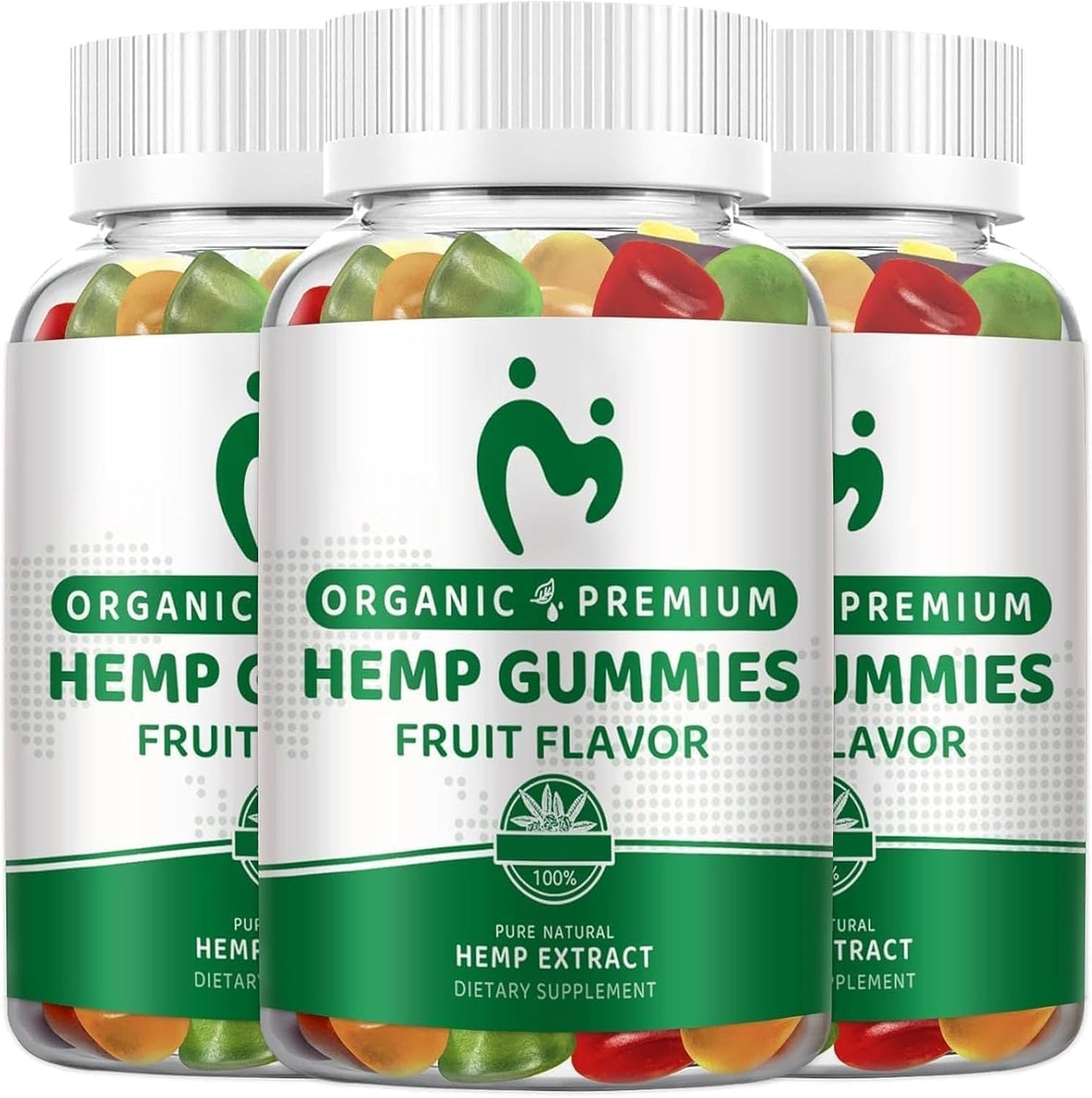 Hemp Gummies for Pain Sleep Relax Anxiety 100% Natural Pure Extra Strength Organic Hemp Oil Extract Vegan Low Sugar Edible Gummy for Adults(3 Pack)
