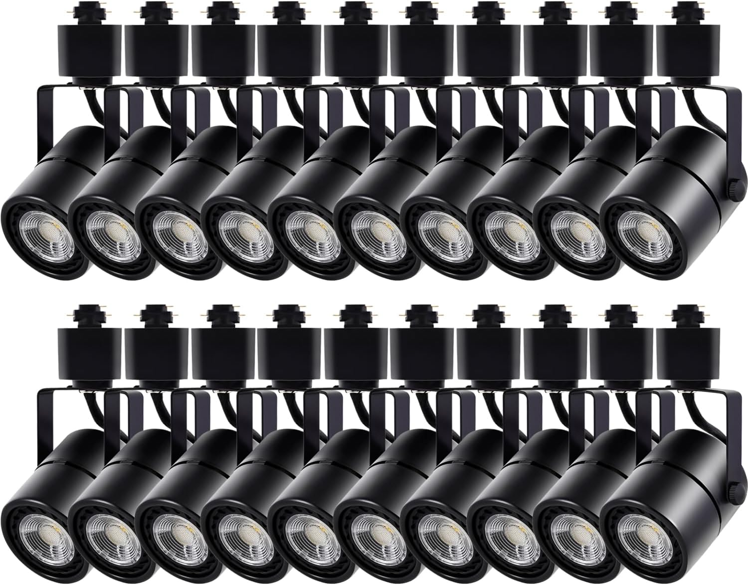 Track Lighting Heads 6.5W 4000K Cool White Dimmable Bright LED Track Lights Fixtures for Accent Retail Kitchen Artwork,120V Linear Track Light H Type-CRI90+ 24° 500lm - 20 Pack (Black)