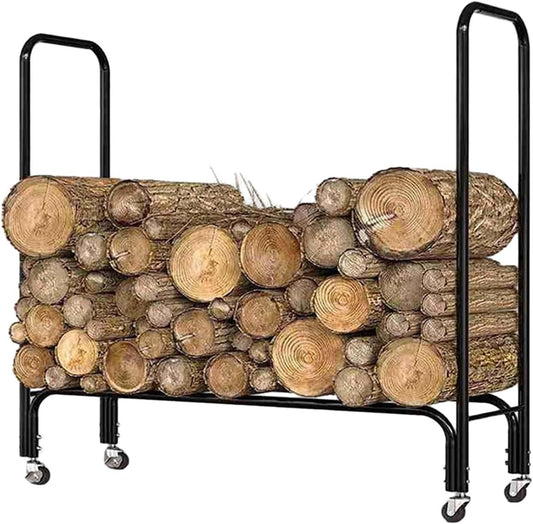 Log Stacker for Fireside Storing Lumber, Home Porch Yard Fire Wood Organizer Bracket, Saving Space Kindling Rack, Decor Fireplace Accessories