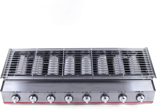 Portable Gas BBQ Grill Propane, Stainless Steel Commercial Multi-function BBQ LPG Gas Grill for BBQ, Picnic, or Camping Outdoor