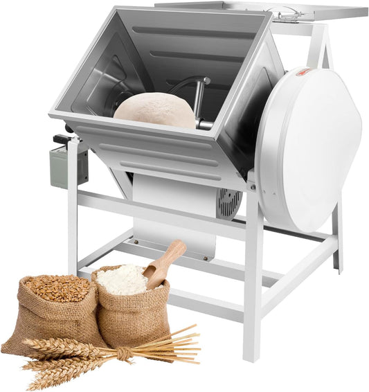 Electric Dough Mixer 15kg/30 Quarts Commercial Stand Kneading Machine 1500W Stainless Steel Heavy Duty Pizza Dough Mixer Baking Equipment for Restaurant Pizzeria
