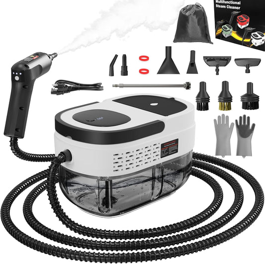 Handheld Steam Cleaner for Home, 2500W High Pressure Steam Cleaner for Car Detailing, 3 Steam Levels, 1600Ml Tank, High Heat Steamer for Bed Bugs, Couch, Furniture, Kitchen, Bathroom