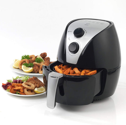 MIAO@LONG Electric Air Fryer with Detachable Fryer Easy to Clean with Intelligent Temperature Control ＆ Timer for Healthy Fried Food,Black