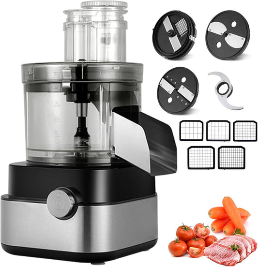 5 in 1 Commercial Vegetable Dicer, Electric Vegetable Slicer Dicer Shredder & Strip Cutter, Multifunctional Chopper for Veggies & Fruits, Automatic Food Processor, 110V, 600W