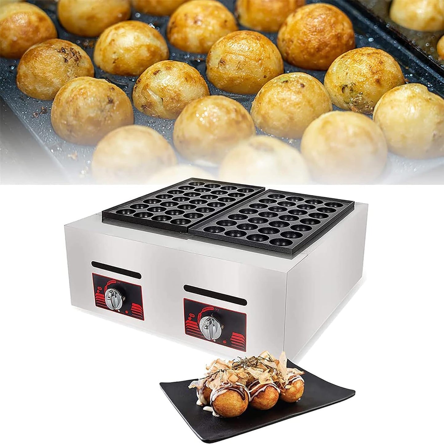 Octopus Ball Machine, 56 Holes Nonstick Takoyak Maker, Even Heat/Energy Saving/Rapid Heating, for Home/Restaurant