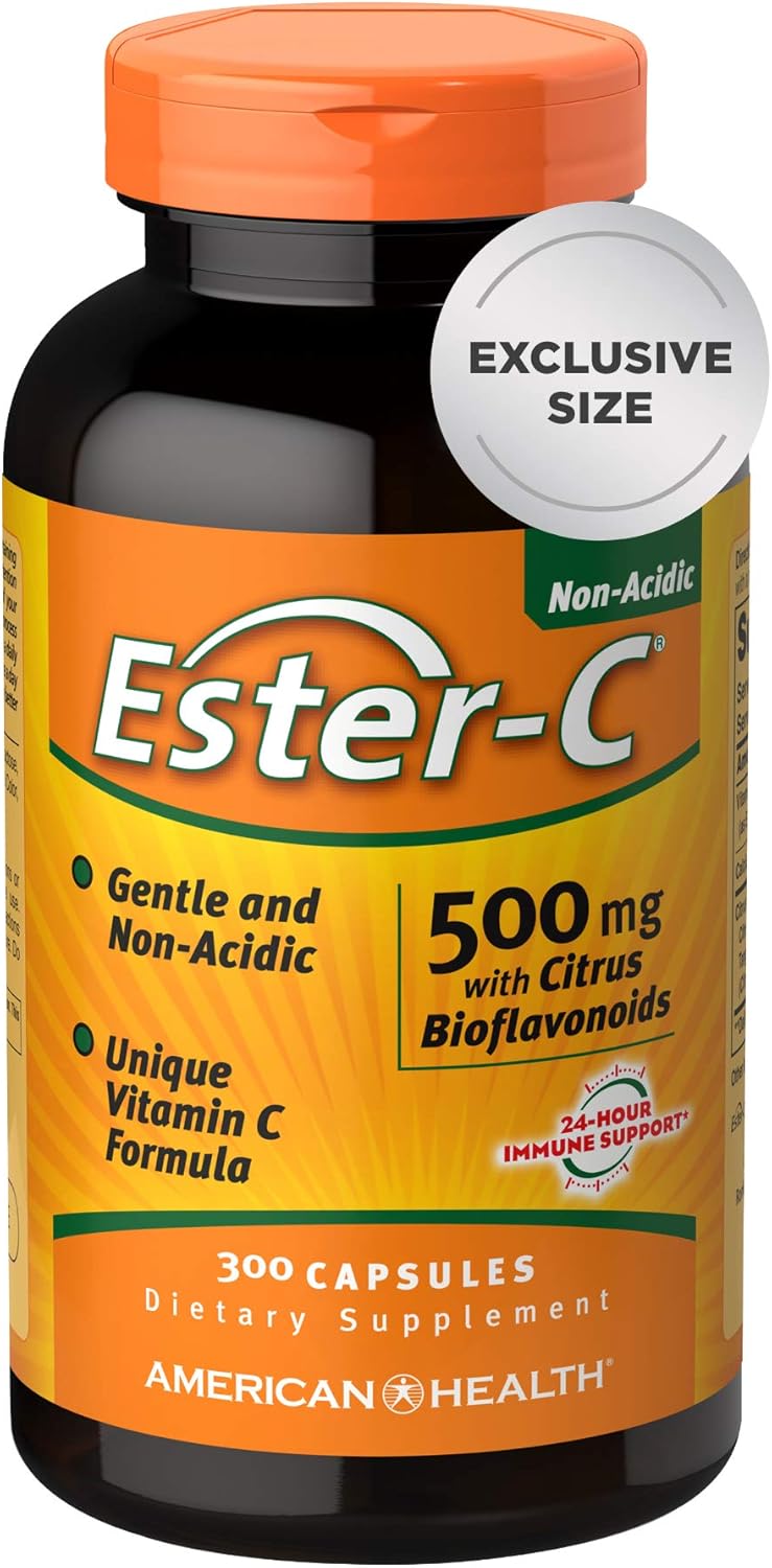 American Health Ester-C 500 mg with Citrus Bioflavonoids Capsules, 300 Count