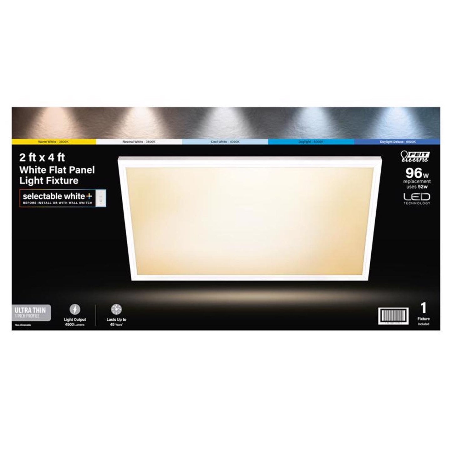 Feit Electric  Flush Mount LED Flat Panel Light in White