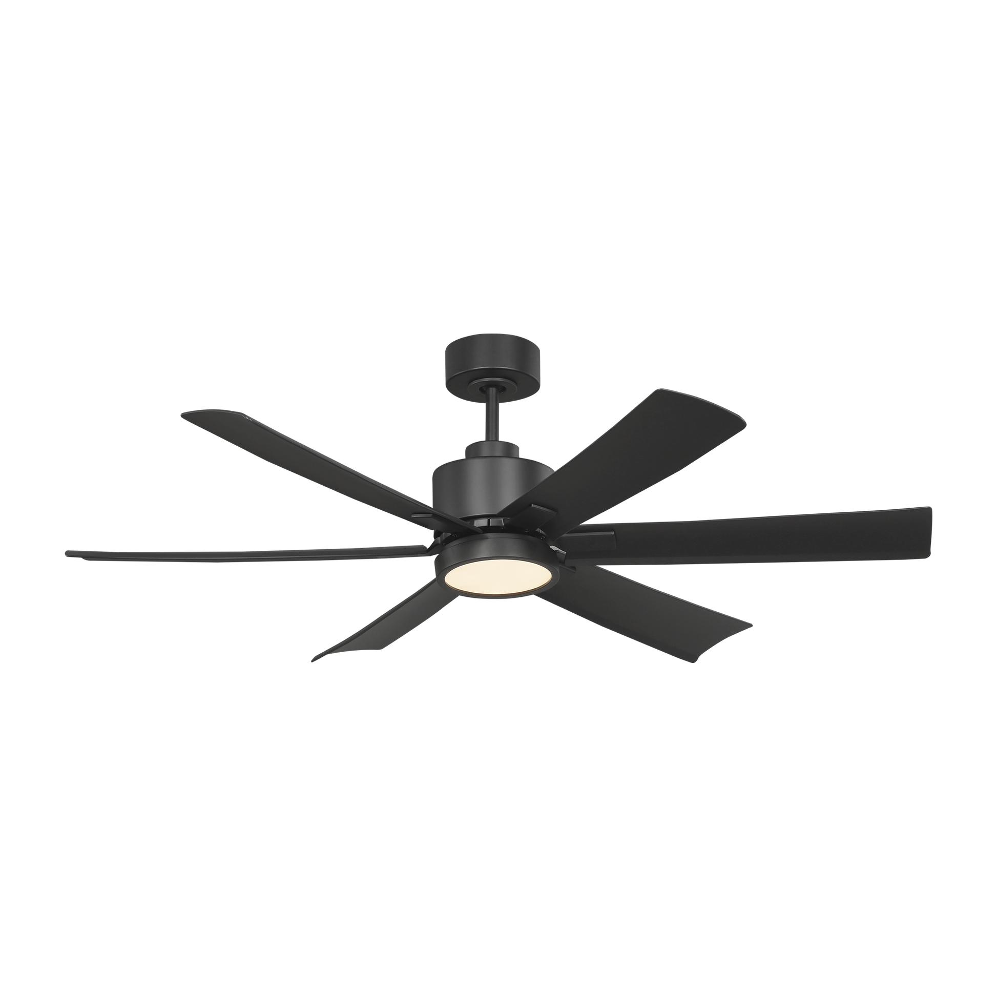 Generation Lighting Flera Smart 52 LED 52-in Integrated LED Midnight Black with Midnight Black ABS Blades Ceiling Fan With Light 6 -Blade )