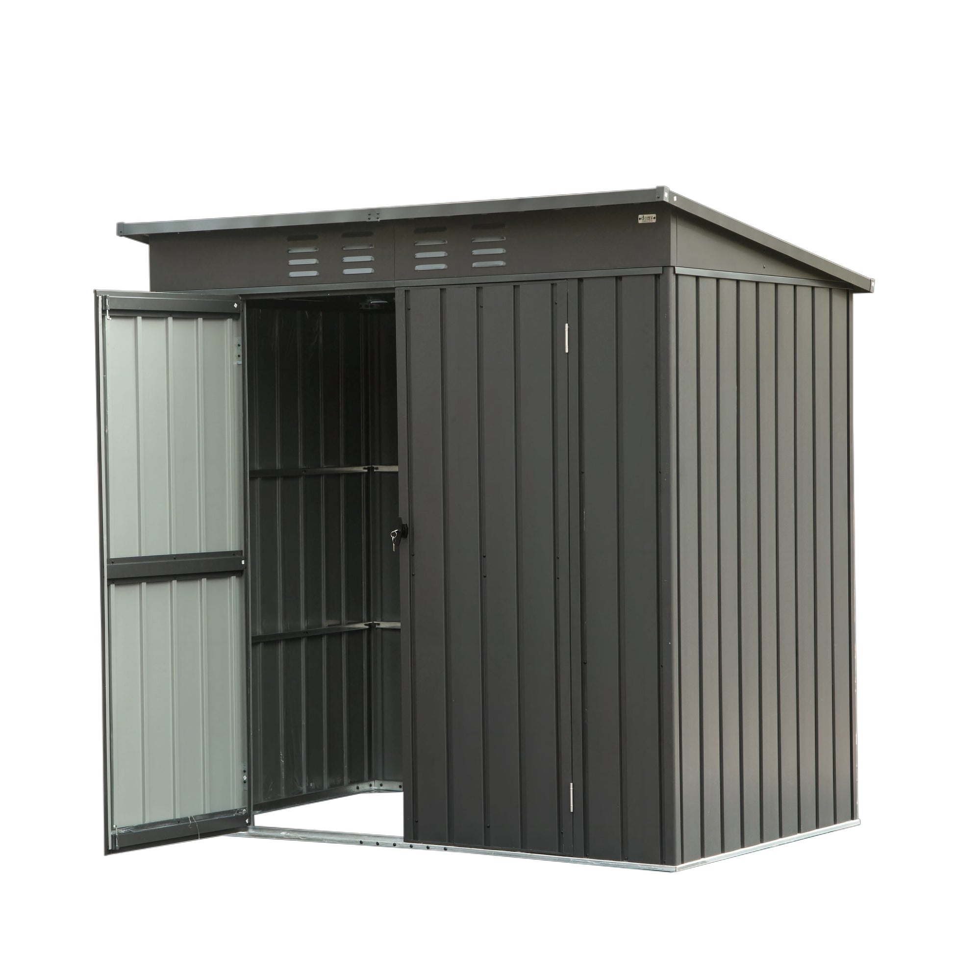 Poinic 5.45-ft x 3.69-ft Galvanized steel Metal Storage Shed