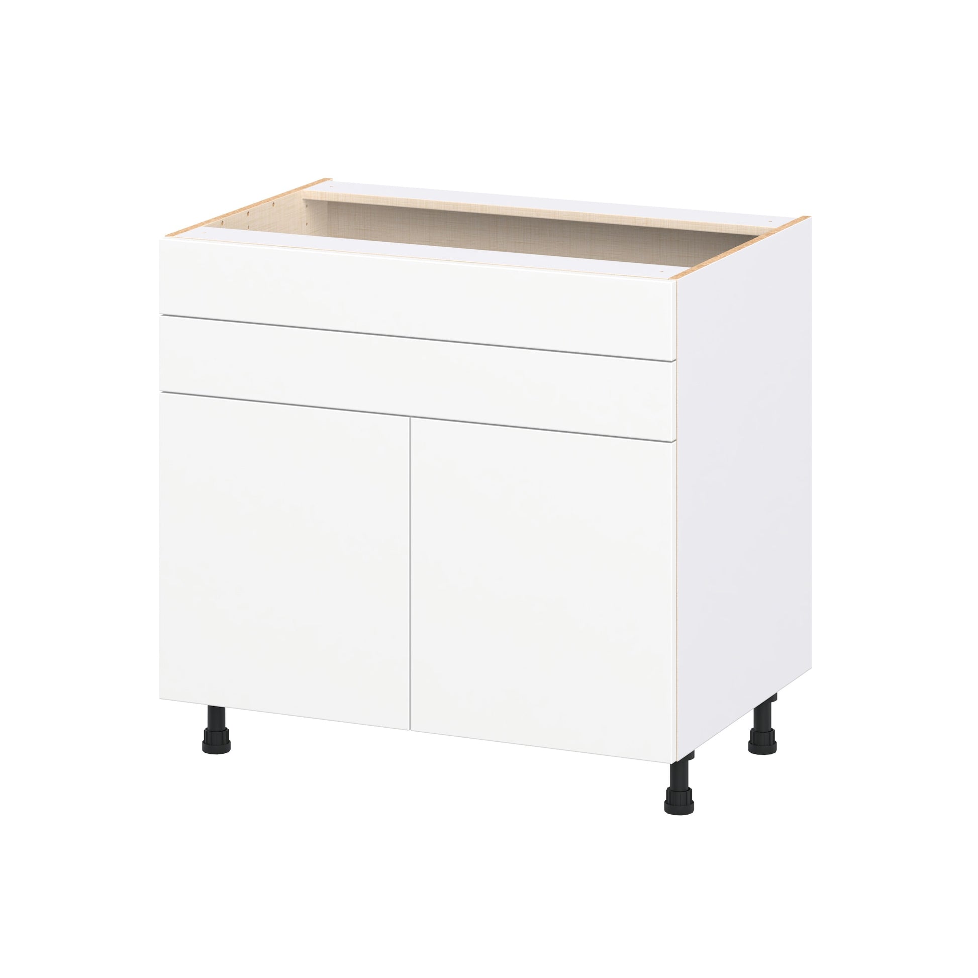 Hugo&Borg Lasalle 36-in W x 34.5-in H x 24-in D Bright White Slab Base Fully assembled Cabinet Flat Panel