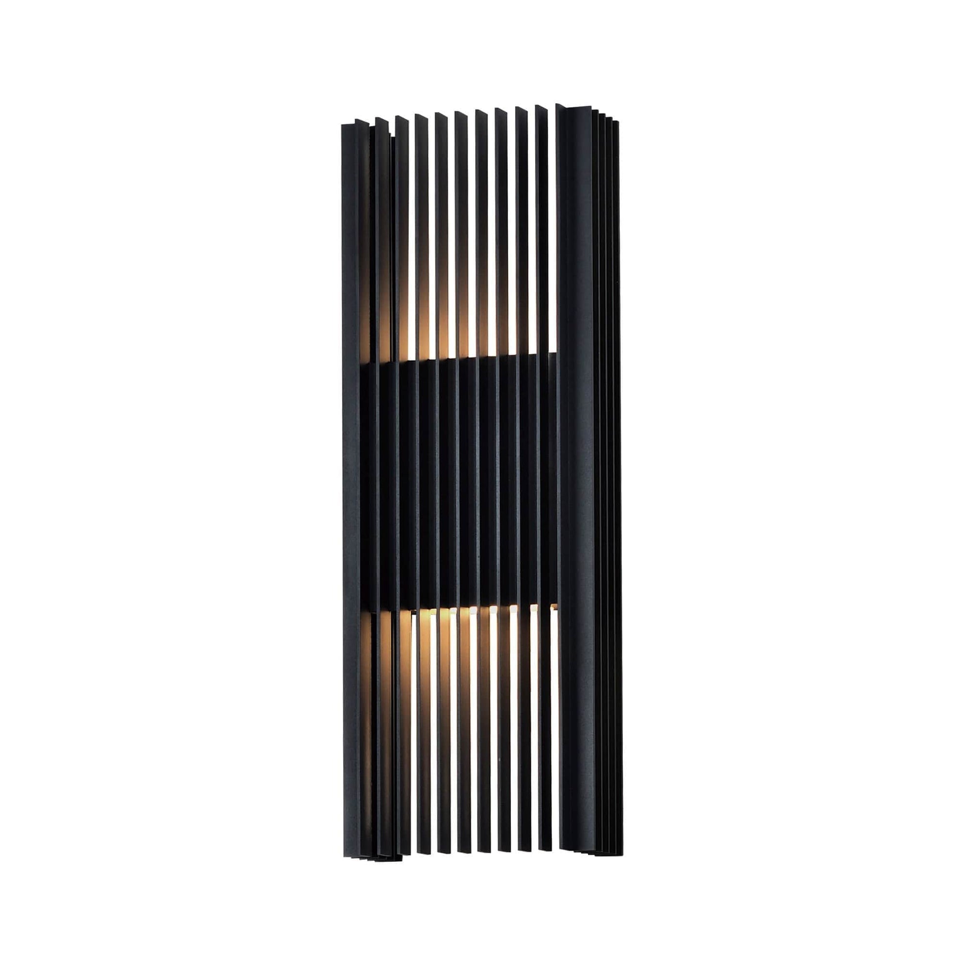 ET2 Rampart 2-Light Contemporary Black Led Outdoor Wall Light