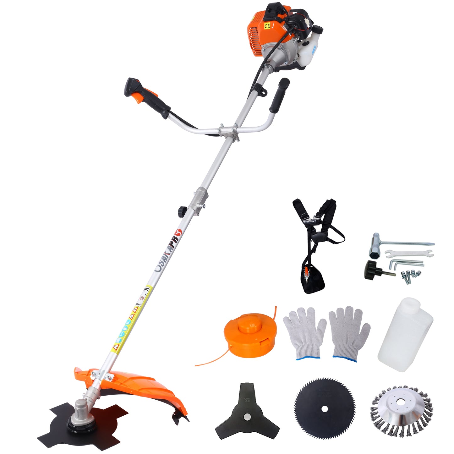 Tatayosi 52cc Weed Wacker Gas Powered6 in 1 Multifunction String Trimmer 8 inch Weed Wacker Attachments Heads10 Metal 3/4/80T BladeRubber Handle Shoulder Strap Included EPA Compliant