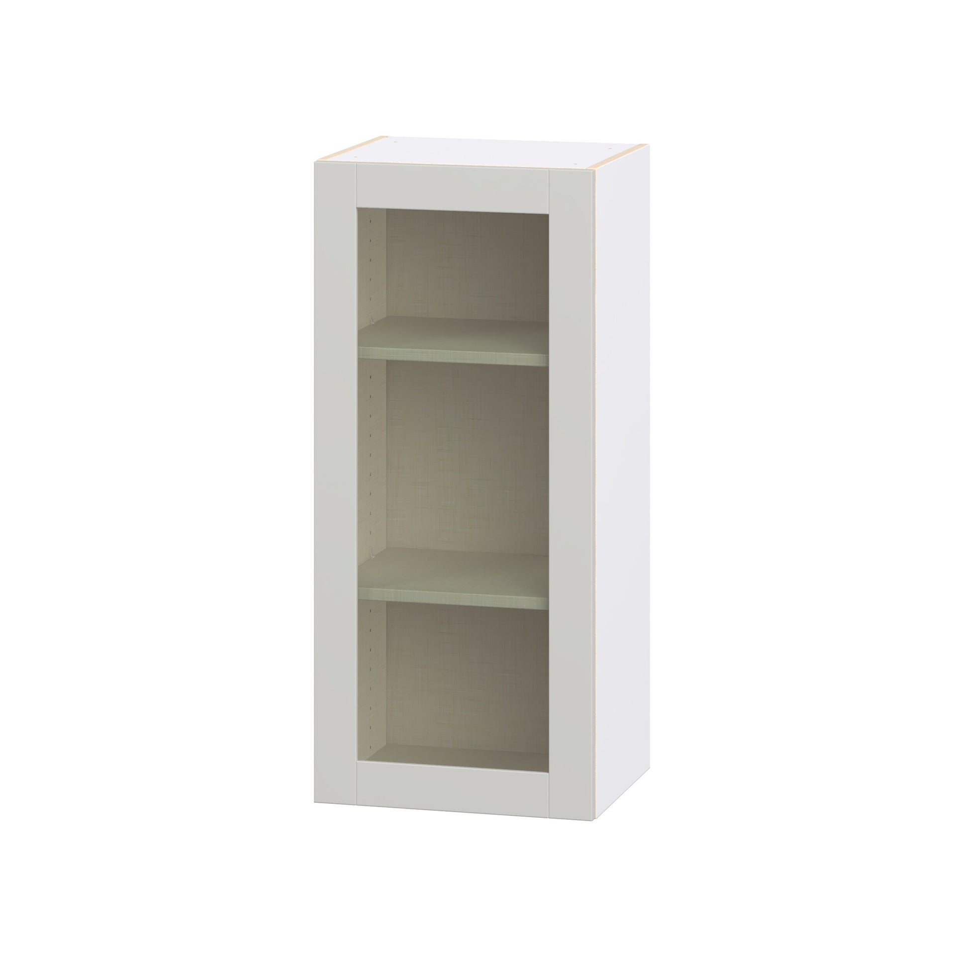 Hugo&Borg Charlesberg 18-in W x 40-in H x 14-in D Light Gray Wall Fully assembled Cabinet Glass Panel