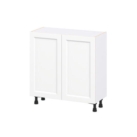 Hugo&Borg Riviera 33-in W x 34.5-in H x 14-in D Bright White Base Fully assembled Cabinet Recessed Panel