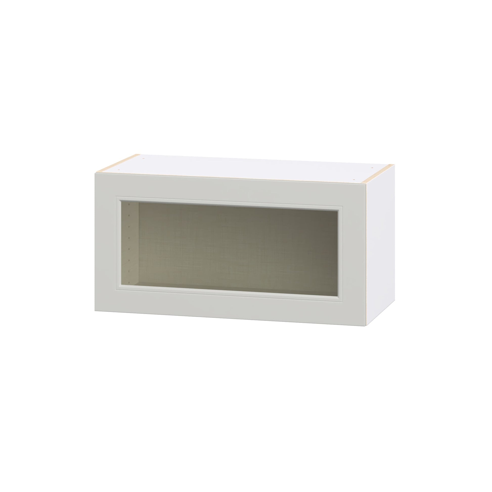 Hugo&Borg Belcourt 30-in W x 15-in H x 14-in D Painted Light Gray Wall Fully assembled Cabinet Glass Panel
