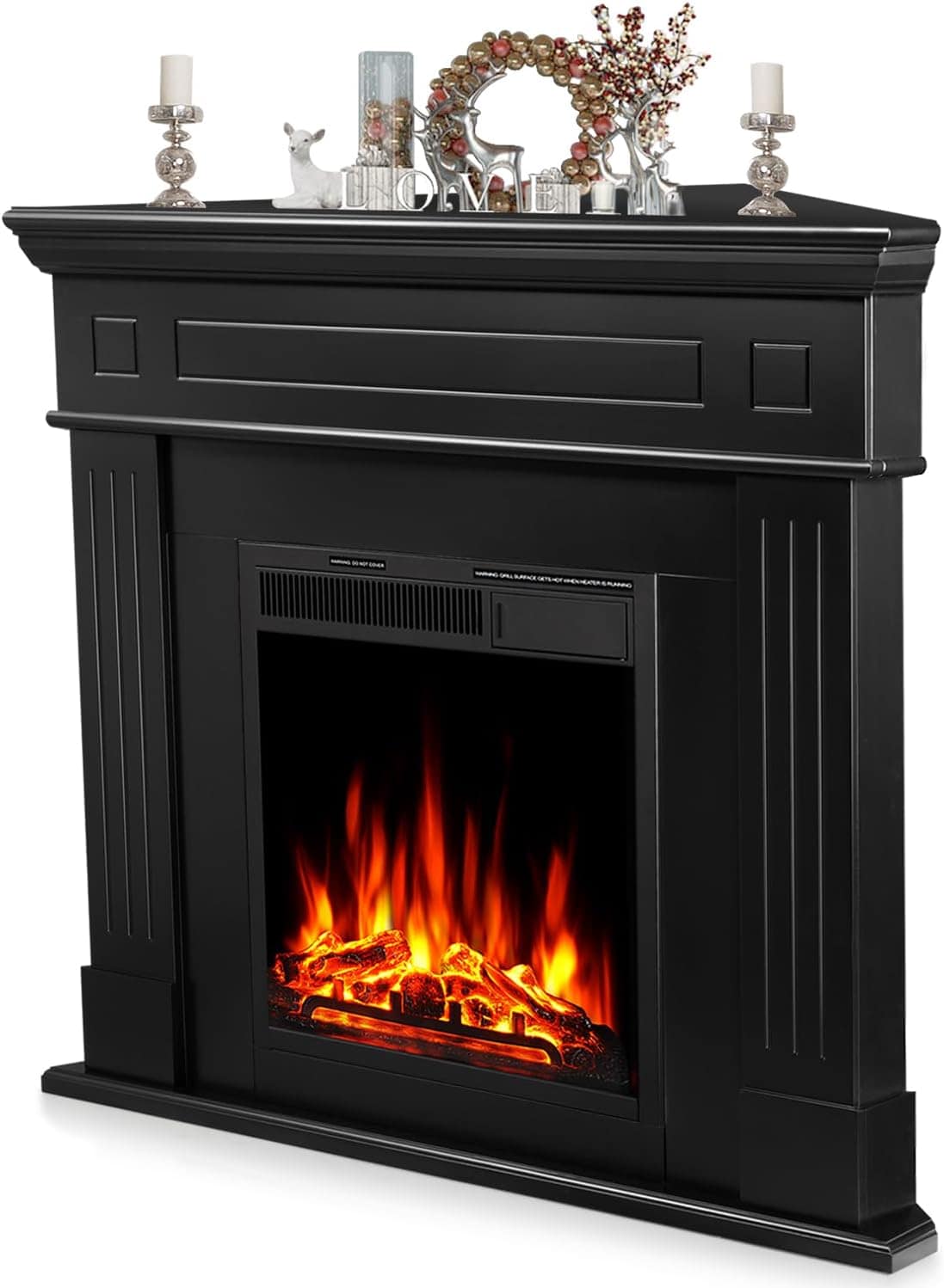 Antarctic Star 43.31-in W Black-0127 Free standing Infrared quartz Corner or flat wall Electric Fireplace with Remote Control Included