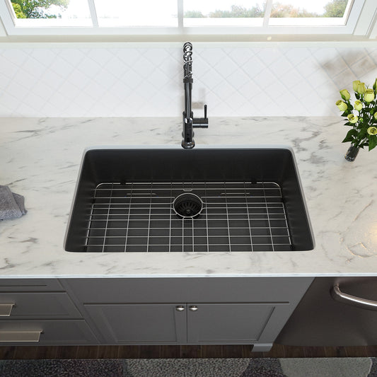 Tatayosi 28 inch Undermount Sink 28x18x10 inch Gunmetal Black Undermount Kitchen Sink 16 Gauge 10 inch Deep Single Bowl Kitchen Sink Basin