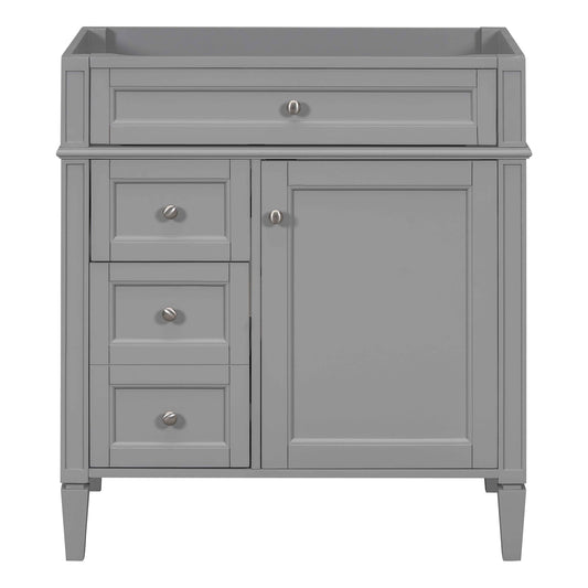 LOVMOR 30 inch Bathroom Vanity without Top Sink Modern Bathroom Storage Cabinet with 2 Drawers and a Tip-out Drawer NOT INCLUDE BASIN