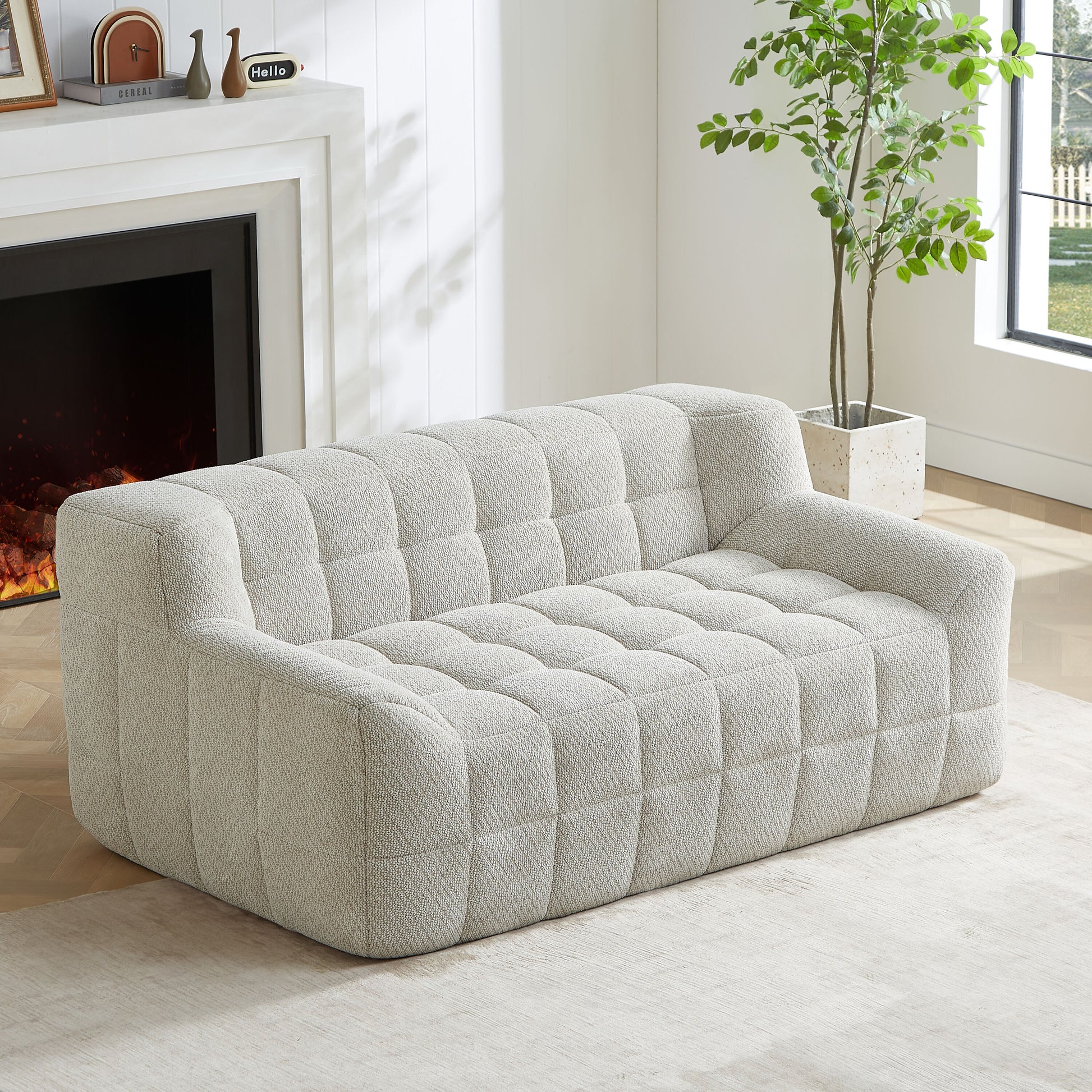 GDFStudio Fabric Liyasi Full Compression sofa - Light Gray