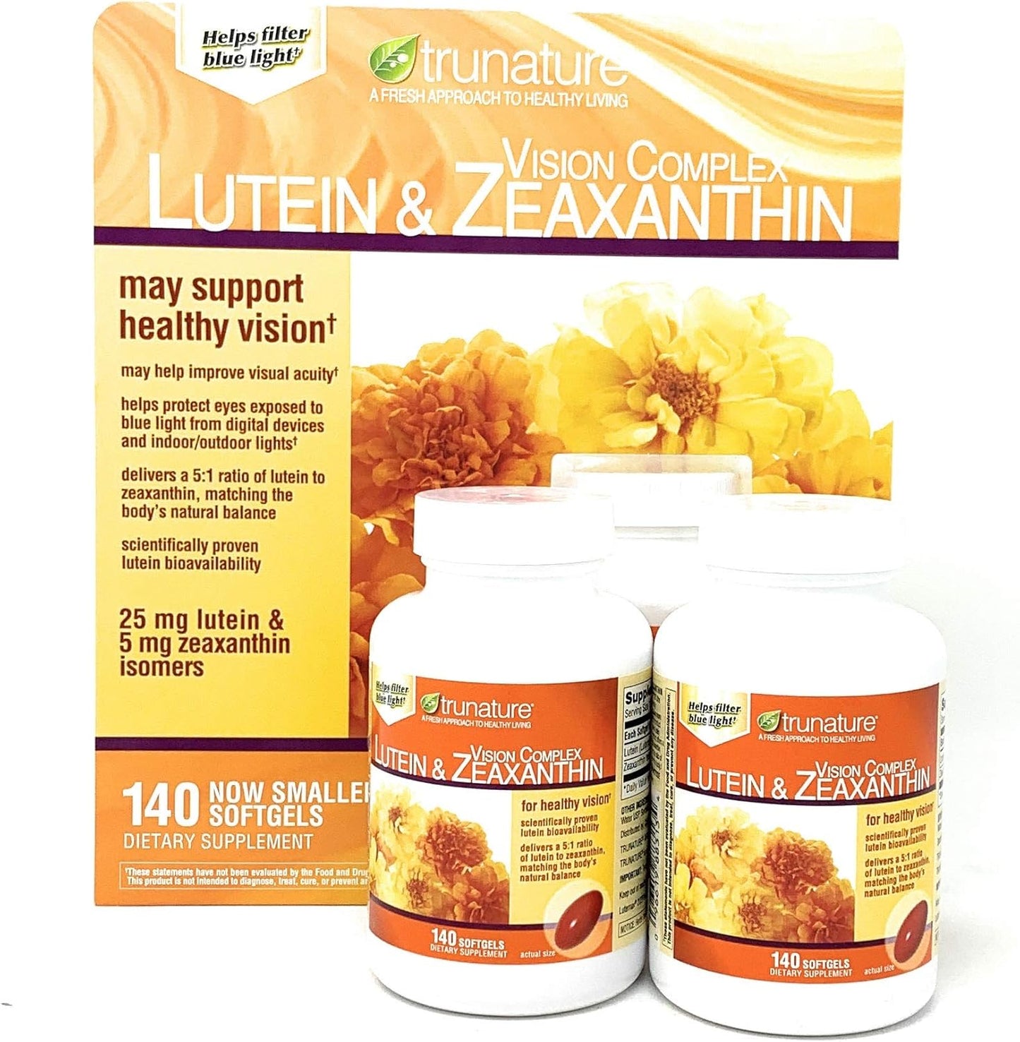 Trunature Vision Complex Lutein and Zeaxanthin MegaSize 3Pack (140 Count Each )