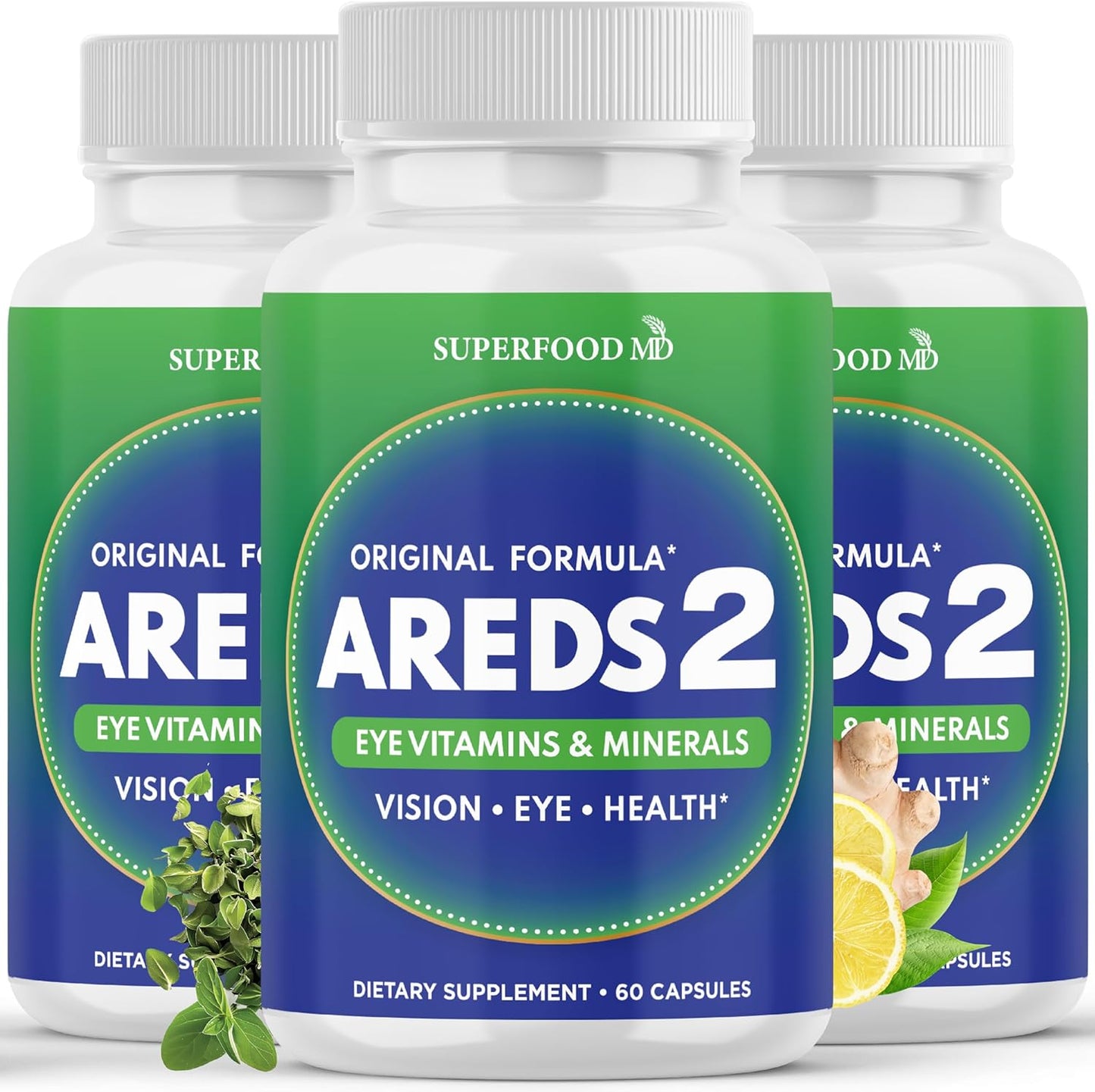 AREDS 2 Eye Vitamin & Mineral Supplement, Contains Lutein, Vitamin C, Zeaxanthin, Zinc & Vitamin E with Added Copper - 180 Count