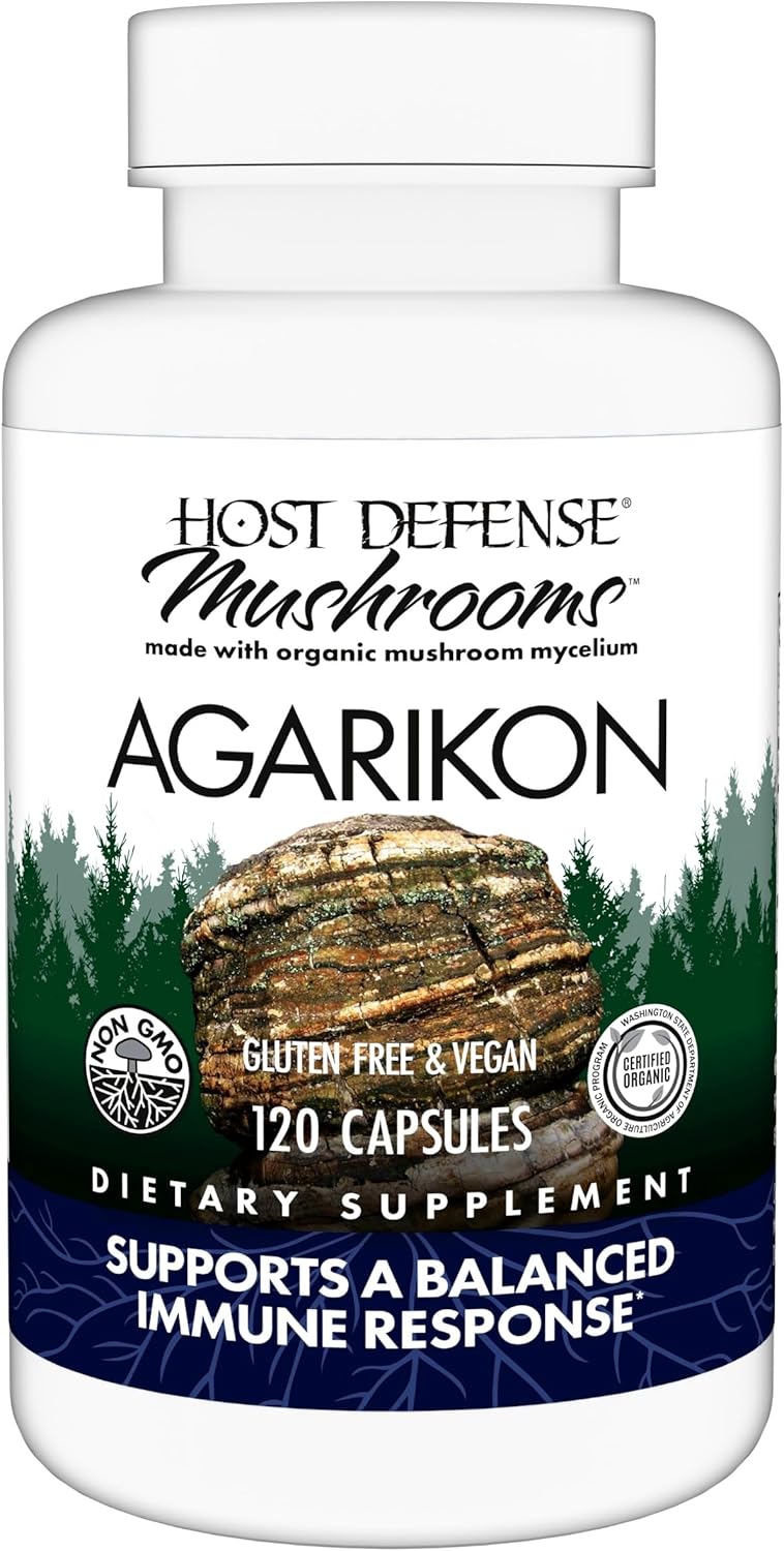 Host Defense Agarikon Capsules - Immune System Support Supplement - Mushroom Supplement to Aid Immune Functions & Cell Strength - Herbal Dietary Supplement - 120 Capsules (120 Servings)*