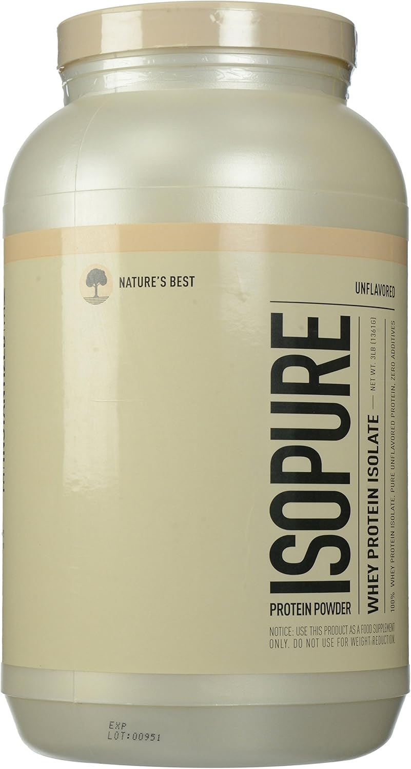 Isopure Whey Protein Isolate, Unflavored, 3 Pounds (Packaging May Vary)