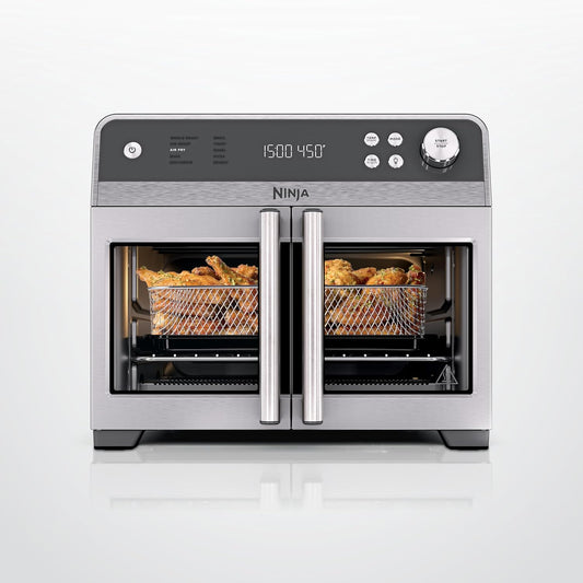 Ninja | French Door Premier | Air Fryer, Convection Oven, Toaster | 5-qt Air Fry Basket, Sheet Pan, Wire Rack, Broil Rack | PFAS-free Cooking Surface, Dishwasher-safe Accessories | FO101 (NEW)